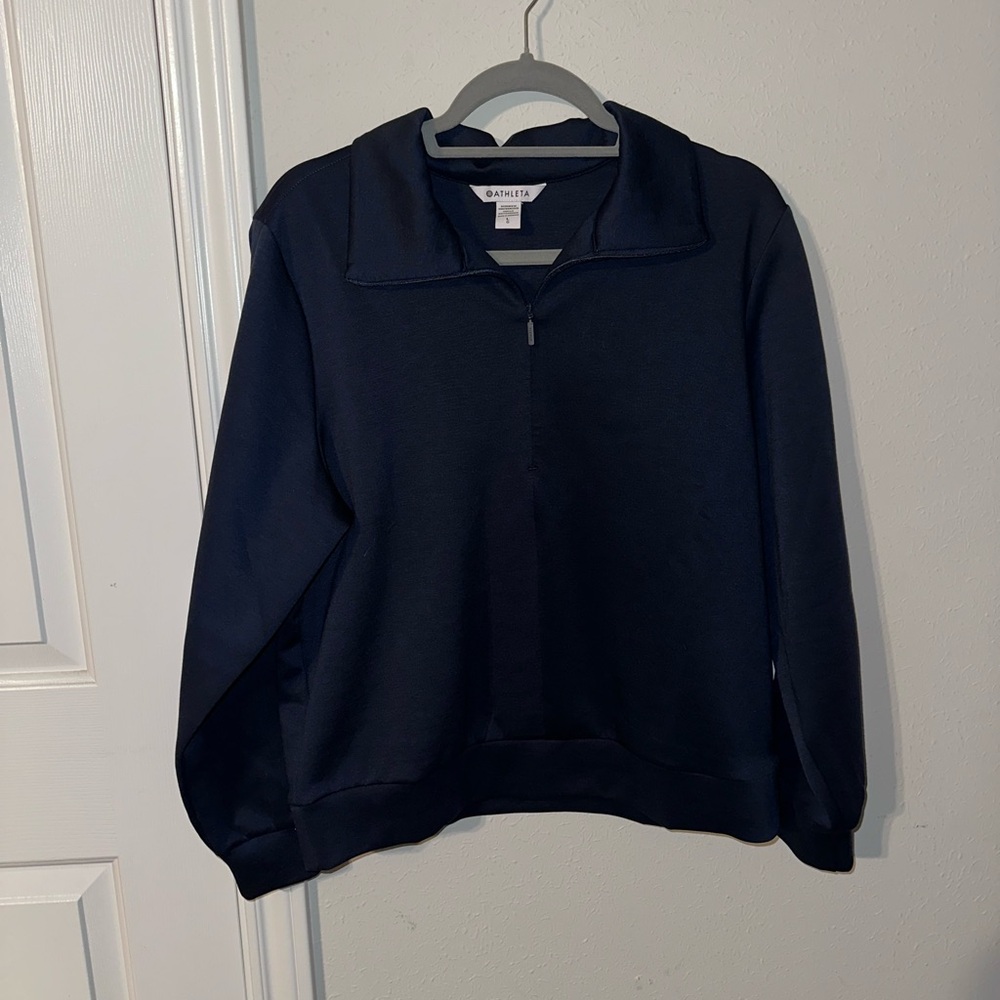 Athleta Allure Navy 1/4 zip Pullover
